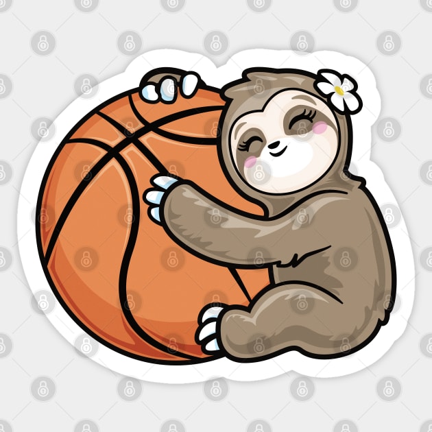 Cute Girl Sloth Basketball Sticker by PnJ